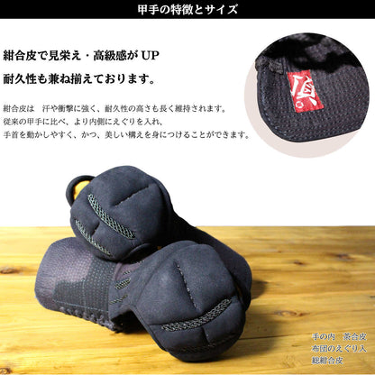 【 頂赤 】5mm刺し 総紺合皮 具の目刺し 防具セット